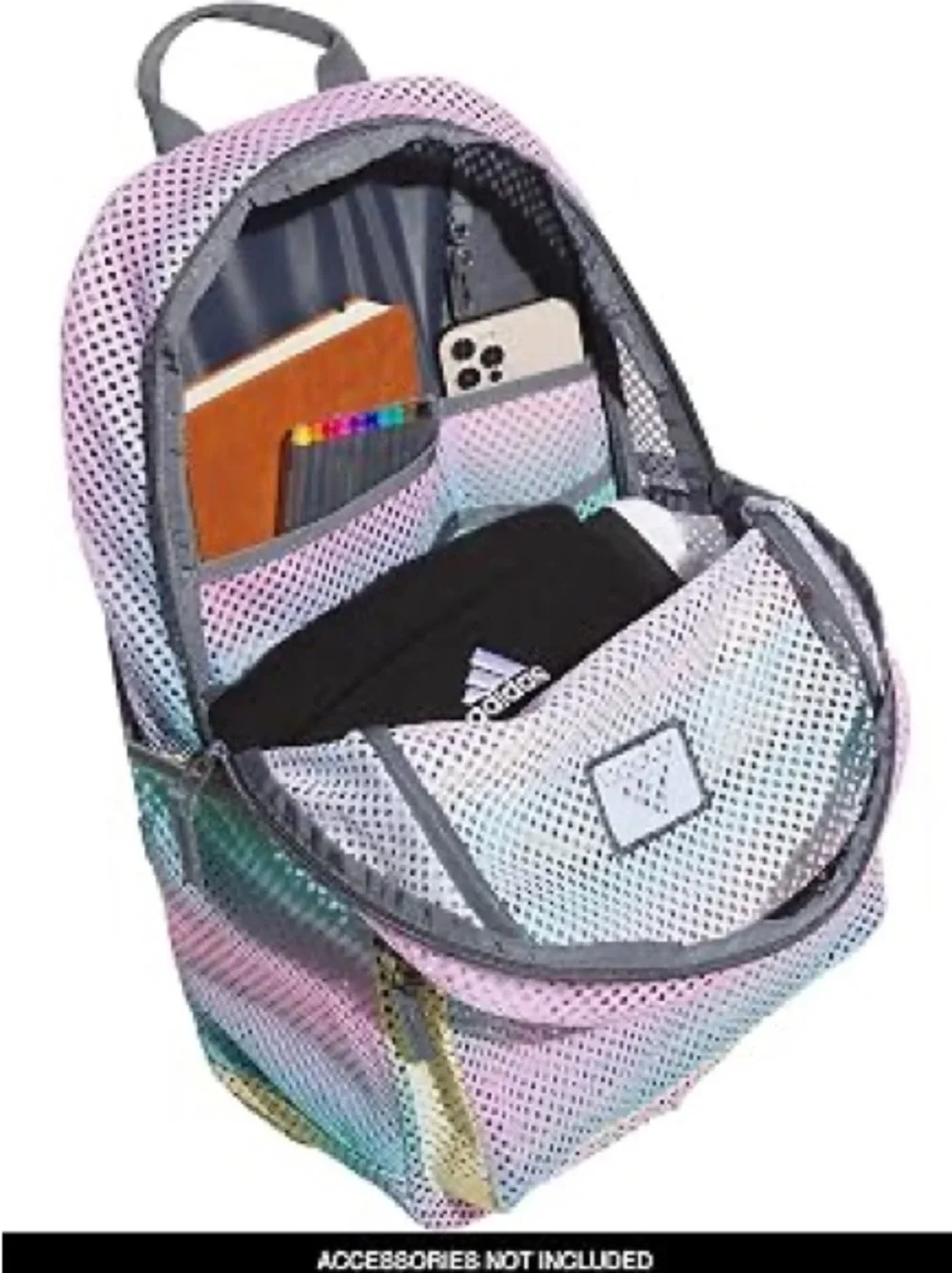NWT Adidas Mesh Gradient Backpack - Pastel Yellow, Mint, Pink